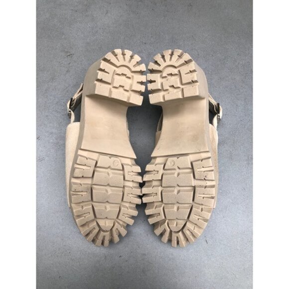 Steve Madden Sunnyside beige Suede Chunky Sandals size 10M - Picture 7 of 7